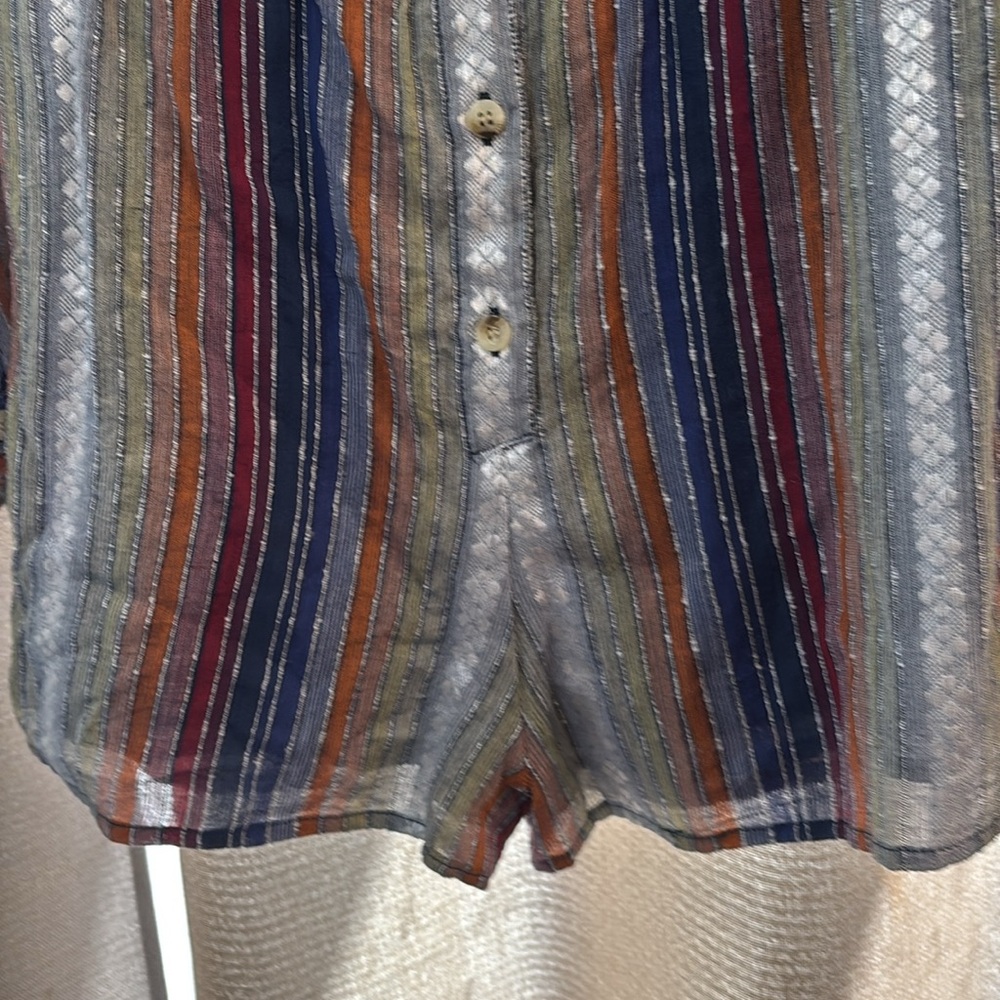 Striped Multicolor Button-Up Romper M - Picture 5 of 12